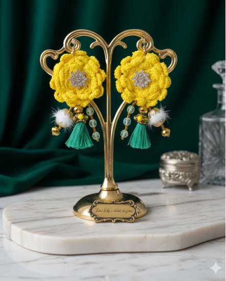 Háčkované  dizajnové náušnice "Letné lásky s chuťou dizajnu"